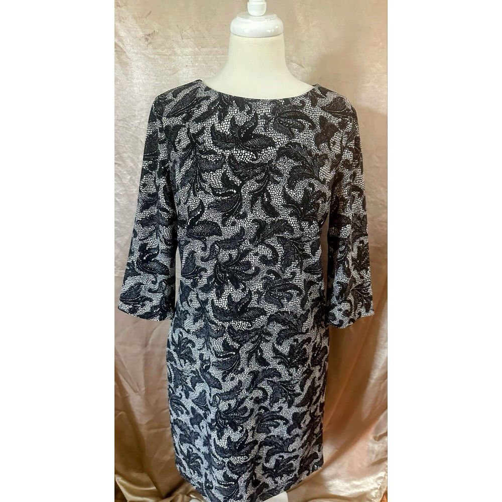 Ellen Tracy‎ Dress faux lace print size 6 EUC career